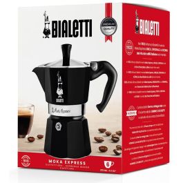 Bialetti Moka Express Cafetera Italiana de Aluminio Negro para 6 Tazas