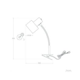 Secunderabad Lámpara Flexo Escritorio Mesa Acero con Pinza para Oficina y Estudio, Compatible Bombilla LED E27, SKD-T1004