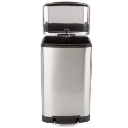 Kitchen Move Cubo de basura con pedal rectangular para cocina 30L Acero inoxidable cepillado Greenwich