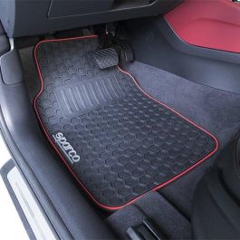 Sparco SPCF500RD Juego de Alfombras Universal F500 PVC Negro-Rojo 3 Piezas Antideslizantes y Resistentes para Coche