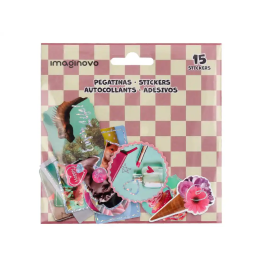 Imaginovo Pegatinas Good Vibes Diseños Surtidos para Ordenador y Decoración, PVC, 145x140 mm