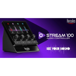 Hercules Audio Controller Stream 100 Negro con 4 Botones Programables para Windows 10/11