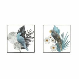 Decoracion Pared Tropical DKD Home Decor Azul Gris 7.6 x 50 x 50 cm (2 Unidades) Precio: 60.78999949. SKU: S3039392