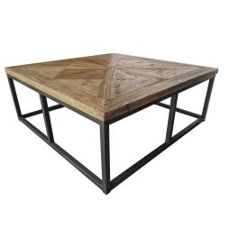 Mesa Centro Shabby DKD Home Decor Natural Negro 120 x 47.5 x 120 cm