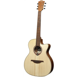 LAG Guitarra Acústica Auditorium Cutaway Tramontane 70 A/E Natural Electroacústica Tapa Maciza de Abeto Engelmann
