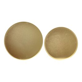 KSD Conjunto 2 Platos Hierro Dorado Ø35 x 1,5 cm y Ø30 x 1,5 cm