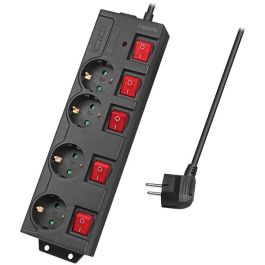 LogiLink LPS251 Regleta 4 Enchufes Tipo F CEE 7/4 con 5 Interruptores, Cable 1,5 m, Negro Precio: 31.6778. SKU: B1CCHKLTXN