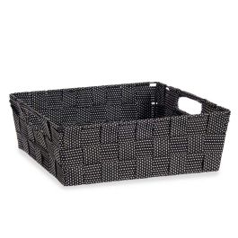 Cesta Kipit 79810 Negro Tela 3 L 23 x 8 x 27 cm Trenzada (48 Unidades)