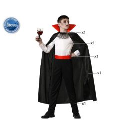 Disfraz Vampiro Camiseta Blanca Con Capa Niño Infantil 3-4 Años Disfraz Vampiro Camiseta Blanca Con Capa Niño Infantil 3-4 Años