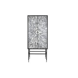 DKD Home Decor Armario Moderno Negro Gris 2 Puertas 40 x 181 x 75 cm