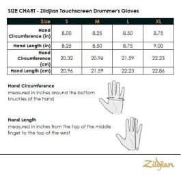 Zildjian Guantes Batería Touchscreen M - Piel Suave, Transpirables, Ajustables para Teléfonos y Tablets