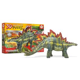 Educa Puzzle 3D Stegosaurus 19184 - Criatura Realista de Cartón de 52,5 cm, 89 Piezas para +6 Años