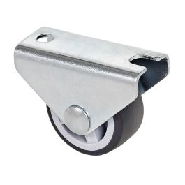 Ruedas Alex Rueda Fija Goma Gris con Placa y Eje Liso Doble Fijación Carga Máx. 20 kg Ø 1.5 cm