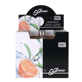 Botella de Cristal La Mediterránea Metal Vidrio 1 L (6 Unidades) Botella de Cristal La Mediterránea Metal Vidrio 1 L (6 Unidades)