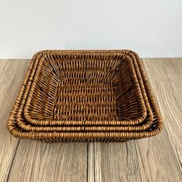 Inde Cesta de Pan Cuadrada de Polipropileno Reforzado My Bar para Mesa 21.5 x 21.5 x 5 cm (18 Unidades)