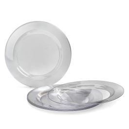 Algon Set de 3 Platos Transparentes de Plástico (PS) de 26 cm (24 Unidades)
