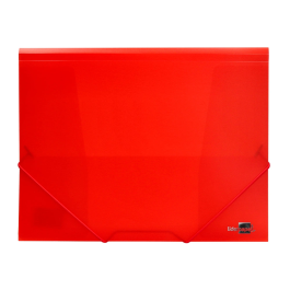 Liderpapel Carpeta con Gomas Tres Solapas Polipropileno DIN A4 Rojo Translúcido