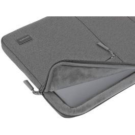 4smarts 541071 Funda AirCushion Slim Sleeve para Portátil 14" Nylon Gris Protección Anticaídas