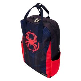 Loungefly Mochila de nylon Miles Morales Spider-Verse Marvel 43cm con tirantes ajustables y bolsillos laterales