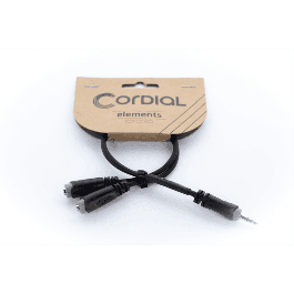 Cordial Cable Y Mini-Jack Estéreo a 2 Mini-Jacks Estéreo Hembra, 30 cm