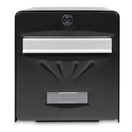 BURG WACHTER Buzón balneal de acero galvanizado - Puerta trasera de vidrio - Negro BURG WACHTER Buzón balneal de acero galvanizado - Puerta trasera de vidrio - Negro