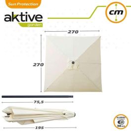 Sombrilla Aktive 270 x 259 x 270 cm Acero Aluminio Crema Sombrilla Aktive 270 x 259 x 270 cm Acero Aluminio Crema