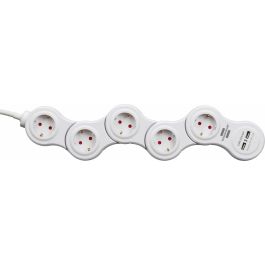 Regleta Enchufes 5 Tomas con Interruptor Brennenstuhl Vario-Power Blanco 3600 W USB x 2 (1,4 m)