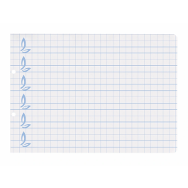 Liderpapel Recambio Cuarto Apaisado Pautaguía 100 Hojas 75gr Cuadriculado Pautado con Margen 6 Taladros