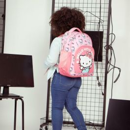 Cerdá Mochila Escolar Mediana 42 cm Hello Kitty Rosa para Niños +3 Años con Dimensiones 3.3x4.2x42cm