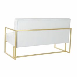 DKD Home Decor Sofá Glam de Poliéster y Metal Azul Celeste y Dorado 128x70x76 cm