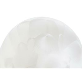 DKD Home Decor Decoración Luminosa LED Blanco de Cristal 12x12x12 cm con 3 Pilas AA