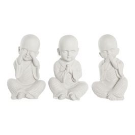 Figura Oriental DKD Home Decor Blanco 22 x 39 x 24 cm (3 Unidades)