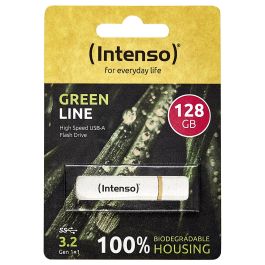 Intenso Green Line USB 3.2 Gen 1 128 GB con Tapa - Beige/Marrón