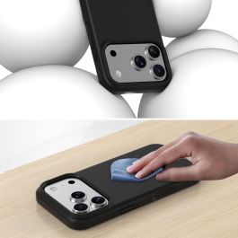 4smarts Cupertino Funda Bumper Negra para Apple iPhone 17 Pro Max, Silicona y Microfibra, Compatible con MagSafe y Carga Inalámbrica, Protección hasta 1.2m