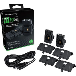PDP Kit de Carga y Reproducción para Mando AUC0708056067175, Compatible con Xbox One y Series X|S - Negro
