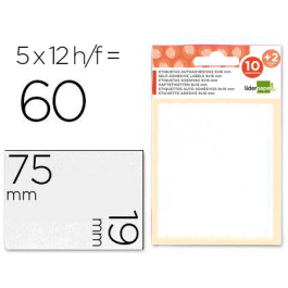 Liderpapel Etiquetas Adhesivas 19x75 mm (12 Unidades/Hoja) Precio: 8.49999953. SKU: B1CGXECS3X