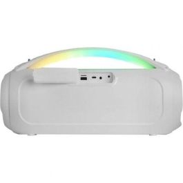 Mars Gaming MSPULSEW Altavoz Bluetooth Portátil 50W RMS, Ultra-Bass, Iluminación RGB, 8h Batería, Blanco