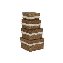 Cesta Boho DKD Home Decor Natural Blanco 30 x 19 x 30 cm Set de 4 Precio: 51.59000044. SKU: B14B6A2LTS