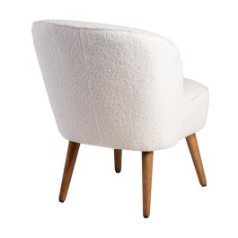 Sillón Beige Madera de Caucho Salón 54 X 64 X 73 cm