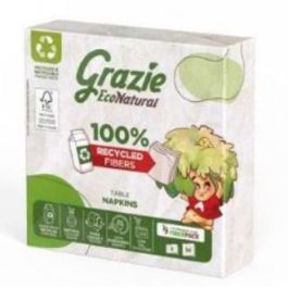 Grazie Natural Servilleta de Papel Bio 32.5x32.5, 100% Orgánica, Ecolabel y FSC, Extra Resistente y Súper Absorbente Precio: 2.50000036. SKU: B1BTJ35TBX