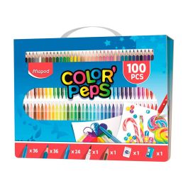 Maped Lápices De Colores Color´Peps C-Surtidos Kit 100 Piezas Para Colorear Estuche Con Asa