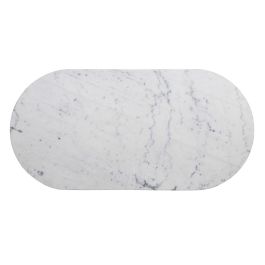 Mesa Comedor Blanco-Negro Metal-Mármol 120 X 60 X 71 cm