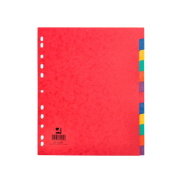 Q-connect Separadores Cartulina Brillo Juego de 12 DIN A4+ Colores Vivos Opacos