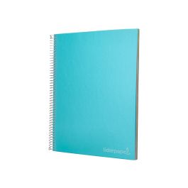 Cuaderno Espiral Liderpapel A4 Micro Jolly Tapa Forrada 140H 75 gr Cuadro 5 mm 5 Bandas4 Taladros Color Celeste