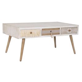 Mesa Centro Boho DKD Home Decor Blanco Natural 60 x 50 x 110 cm Mesa Centro Boho DKD Home Decor Blanco Natural 60 x 50 x 110 cm