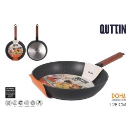 Quttin Sartén de Aluminio Forjado de 28 cm de Diámetro, 6 cm de Alto, 51 cm de Largo - Colección Doha (6 Unidades)