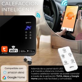 Yoevu Radiador Bajo Consumo Wifi 1500W Convector Cristal Calor Rápido y Eficiente hasta 15m² Control App