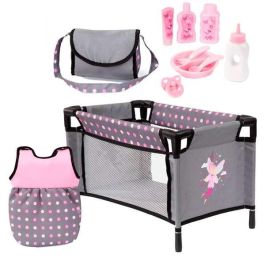 Set cuidados muñeca bebé 11 piezas rosa/gris Precio: 45.7017. SKU: S2425142