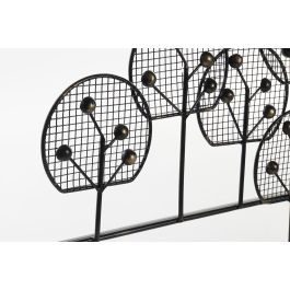 DKD Home Decor Decoración de Pared Metálica Estilo Loft Diseño Edificio Color Negro. Medidas: Ancho 105 x Alto 56 x Profundidad 6 cm