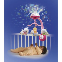 Vtech Baby Lumi Mobile Contador de ovejas rosa - Móvil, Proyector y Luz Nocturna 3 en 1 con Control Remoto y Sensor de Sonido para Bebés de 0-36 Meses